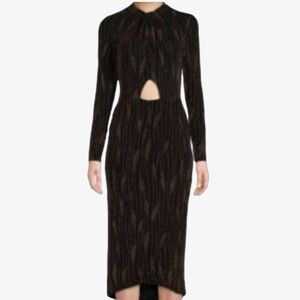 Collective concepts formal long sleeve medium dress. Black with sparkle detail.